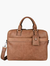 Leather Spider Briefcase 2 Compartments Etrier Brown spider ESPI8022