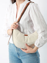 Schoudertas M Sosoomao Katoen En Leder Etrier Bruin sosoomao coton ECSC057M-vue-porte