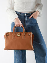 Handtas M Equestre Leder Etrier Beige equestre EEQT142M-vue-porte