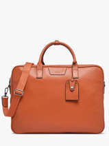 Documententas Flandres 1 Compartiment Met 17" Laptopvak Leder Etrier Oranje flandres EFLA8261