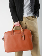 Documententas Flandres 1 Compartiment Met 17" Laptopvak Leder Etrier Oranje flandres EFLA8261-vue-porte