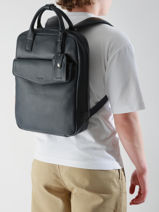 Sac � Dos Business Flandres 1 Compartiment Cuir Etrier Bleu flandres EFLA8271-vue-porte