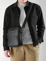Cross Body Tas Flandres Leder Etrier Zwart flandres EFLA732M-vue-porte