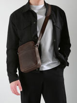 Cross Body Tas Spider Leder Etrier Bruin spider 12645-vue-porte