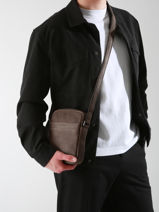 Sac Bandouli�re Spider Cuir Etrier Marron spider ESPI704S-vue-porte