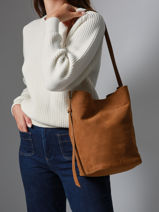 Schouder Tas Rugzak M Cavalier Nubuck Leder Etrier Beige cavalier nubuck ECAN126M-vue-porte