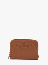 Coin Purse Leather Etrier Brown madras EMAD900