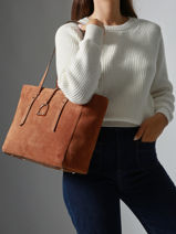 Sac Porté épaule Altesse Suede Cuir Etrier Marron altesse suede EASU088M-vue-porte