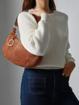 Sac Porté épaule Altesse Suede Cuir Etrier Marron altesse suede EASU017M-vue-porte
