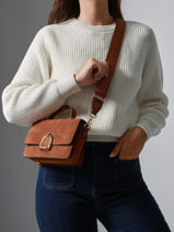 Sac Bandoulière S Altesse Suede Etrier Marron altesse suede EASU048S-vue-porte