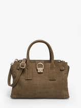 Sac Port Main S Equestre Croco Cuir Etrier Gris equestre croco EEQC142S