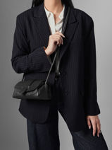 Cross Body Tas S Agnes Leder Etrier Zwart agnes EAGC205S-vue-porte