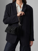 Cross Body Tas S Agnes Rundsleer Met Su�de Finish Etrier Zwart agnes EAGV205S-vue-porte