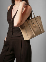 Schoudertas Altesse Suede Leder Etrier Beige altesse suede EASU088S-vue-porte