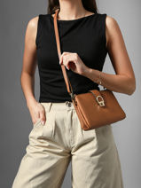 Shoulder Bag Equestre Leather Etrier Brown equestre EEQT0143-vue-porte