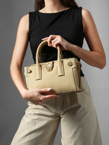 Satchel S Equestre Leather Etrier Beige equestre EEQT142S-vue-porte