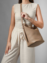 Sac Port� �paule Sac � Dos M Cavalier Cuir Etrier Beige cavalier ECLR126M-vue-porte
