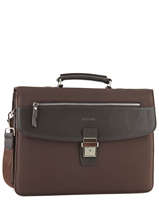 Briefcase 2 Compartments Etrier Brown ultra light LN11749