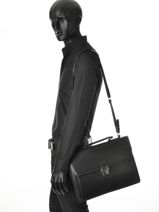 Briefcase 1 Compartment Etrier Black flandres EFLA01-vue-porte