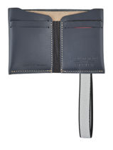Leather Wallet 4 Cards With Elastic Band Etrier Blue bandit manchot h EBM304-vue-porte