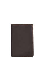 Compact Leather Wallet Oil Etrier Brown oil EOIL027