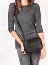Shoulder Bag Balade Leather Etrier Black balade EBAL01-vue-porte