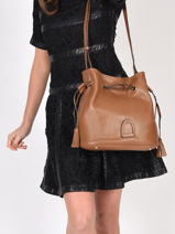 Bucket Bag Tradition Leder Etrier Bruin tradition EHER29-vue-porte