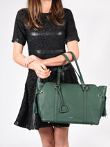 Leather Tote Bag Tradition Etrier Green tradition EHER25-vue-porte