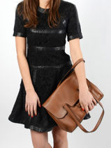 Shoulder Bag Tradition Leather Etrier Brown tradition EHER27-vue-porte