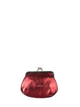 Porte-monnaie Etincelle Cuir Etrier Rouge etincelle irisee EETI654