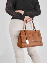 Large Leather Alezan Top-handle Bag Etrier Brown alezan EALE001L-vue-porte
