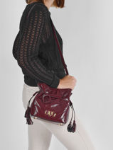 Shoulder Bag Cavale Leather Etrier Violet cavale ECAV004S-vue-porte