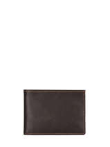 Wallet Card Holder Leather Etrier Brown oil EOIL740