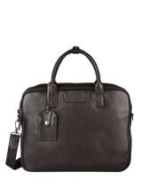 Leather Frandres Briefcase 2 Compartments Etrier Brown flandres EFLA8252
