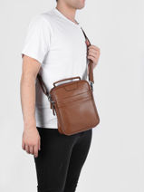 Leather Flandres Crossbody Bag Etrier Brown flandres EFLA732M-vue-porte