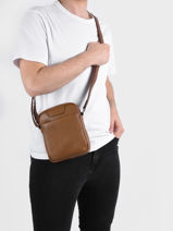 Leather Flandres Crossbody Bag Etrier Brown flandres EFLA729S-vue-porte