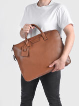 Leather Flandres Briefcase 2 Compartments Etrier flandres EFLA8262-vue-porte