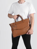 Leather Flandres Briefcase 1 Compartment Etrier flandres EFLA8231-vue-porte