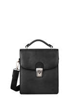 Leather Crosta Crossbody Bag 2 Compartments Etrier Black crosta EHER30