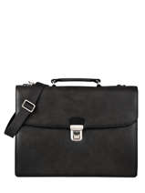 Leather Crosta Briefcase 3 Compartments Etrier Black crosta ECRO8013