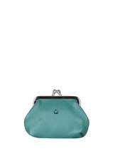 Portemonnee Leder Etrier Blauw madras EMAD654