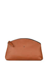 Leather Madras Pouch Etrier Brown madras EMAD753