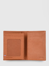 Wallet With Card Holder Leather Etrier Brown madras EMAD748-vue-porte