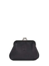 Coin Purse Leather Etrier Black madras EMAD654