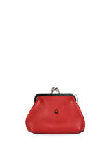 Coin Purse Leather Etrier Red madras EMAD654