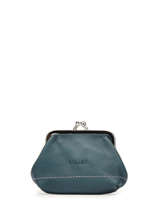 Coin Purse Leather Etrier Blue paris EPAR654