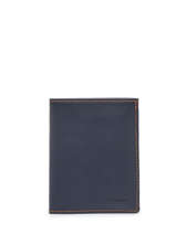 Wallet With Coin Purse Leather Etrier Blue paris EPAR142