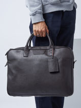 Leather Flandres Briefcase 2 Compartments Etrier Brown flandres EFLA8262-vue-porte