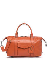 Cabin Duffle Bag Flandres In Leather Etrier Orange flandres EFLA991S