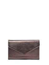 Porte-monnaie Cuir Etrier Marron etincelle irisee EETI469